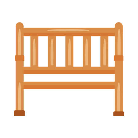 Garden wood bench on white backgroundのイラスト素材