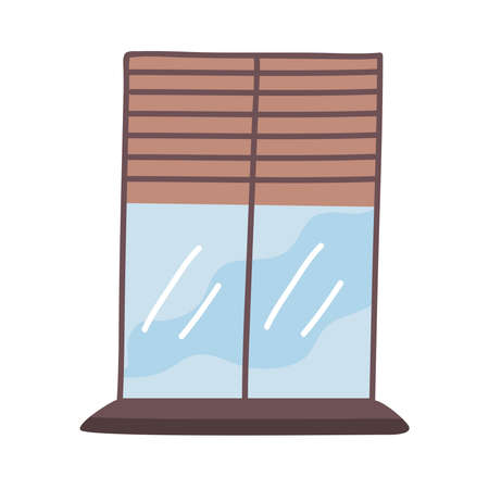 house window on white backgroundのイラスト素材