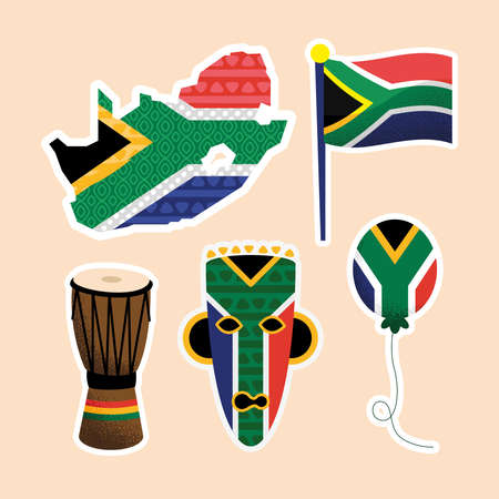 five heritage day set iconsのイラスト素材