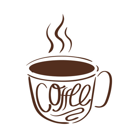 cup of coffee with hot steamのイラスト素材