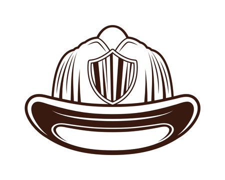 Firefighter helmet on white backgroundのイラスト素材
