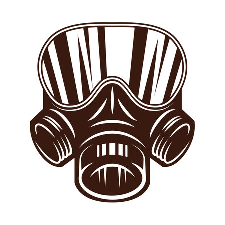 Firefighter mask on white backgroundのイラスト素材