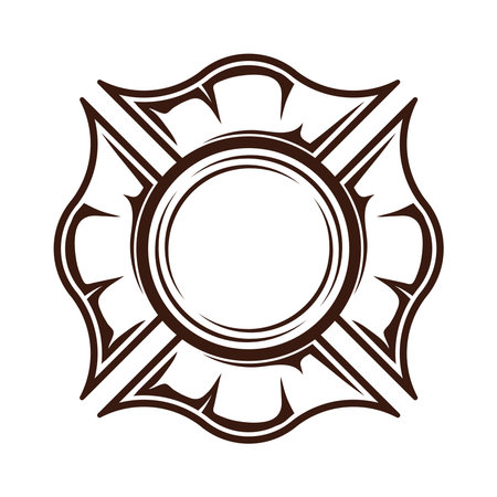 Firefighter seal stamp on white backgroundのイラスト素材