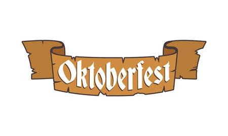 oktoberfest celebration ribbon frame iconのイラスト素材