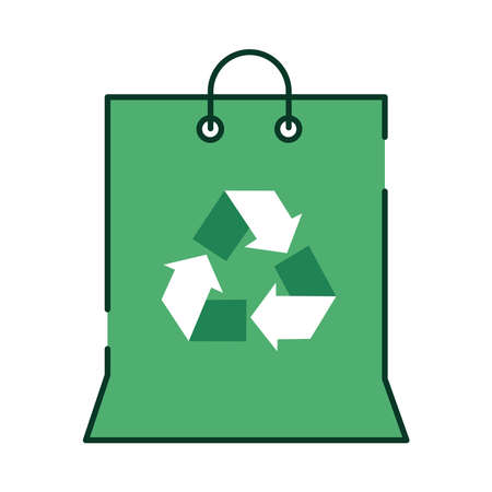 ecology shopping bag with recycle arrowsのイラスト素材