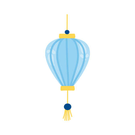 blue chinese lamp hanging iconのイラスト素材