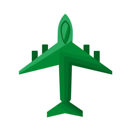 green airplane flying silhouette iconのイラスト素材