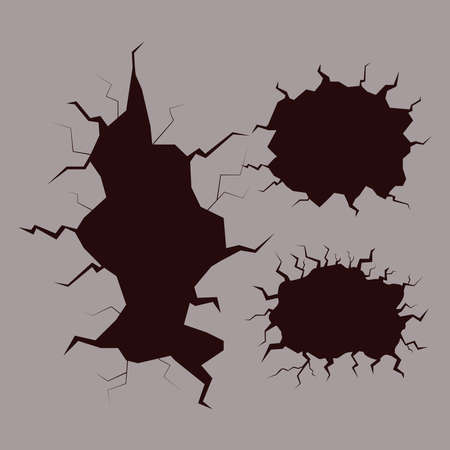 set of icons cracksのイラスト素材