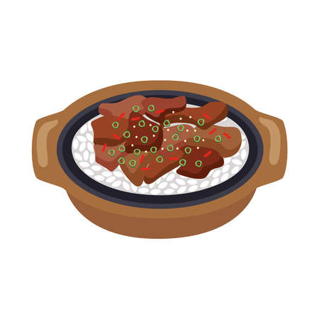 bulgogi korean food restaurant iconのイラスト素材