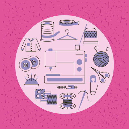 fashion industry set circle iconsのイラスト素材
