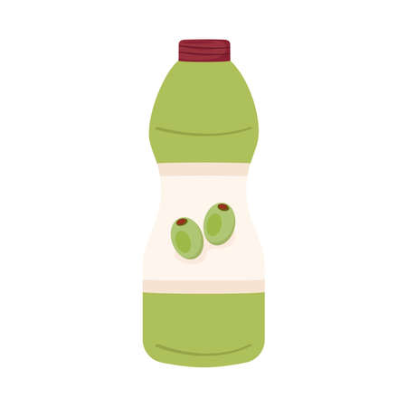 olive oil in bottleのイラスト素材