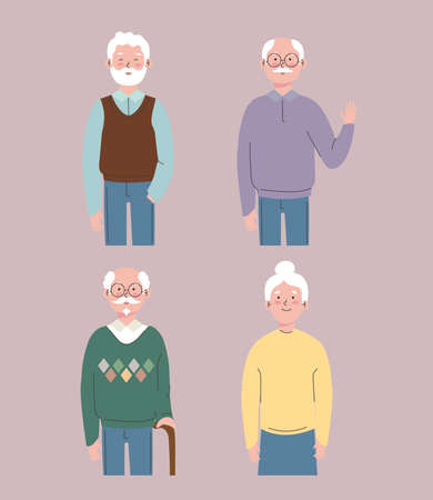 collection of grand parentsのイラスト素材