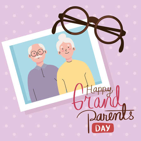 happy grandparents day cardのイラスト素材