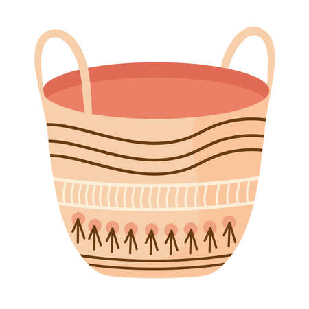 knitted basket handmadeのイラスト素材