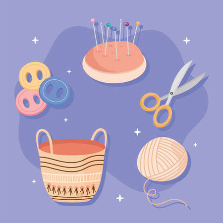 set of icons sewingのイラスト素材
