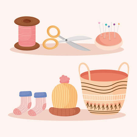 icons for knittingのイラスト素材