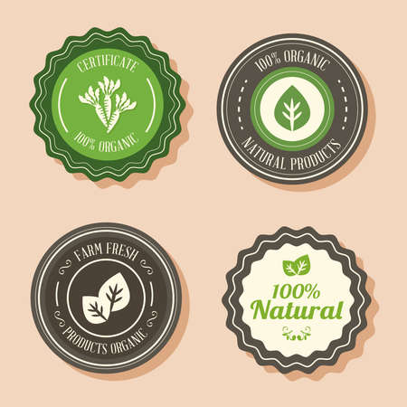 badges for organic productsのイラスト素材