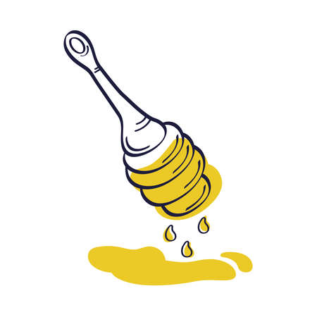 wooden dripping honey iconのイラスト素材