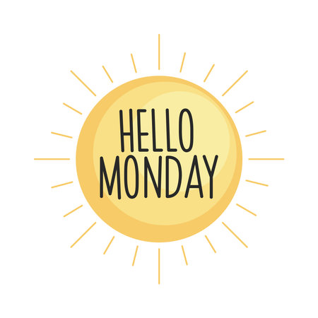 hello monday in sunのイラスト素材