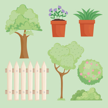 seven backyard iconsのイラスト素材