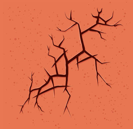cracked orange wallのイラスト素材