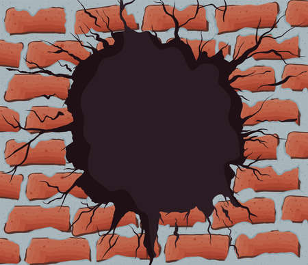 explosive bricks wallのイラスト素材