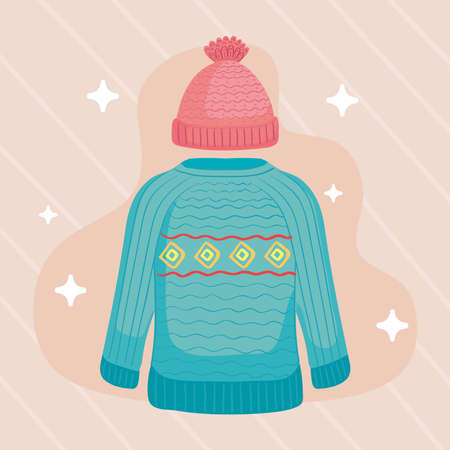 coat and hat woolのイラスト素材