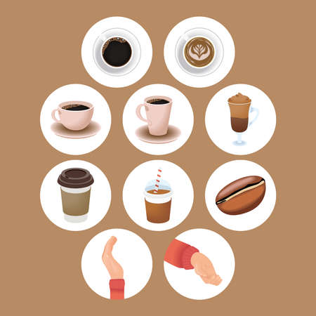 ten coffee break set iconsのイラスト素材