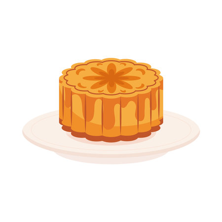 dish with mooncakeのイラスト素材