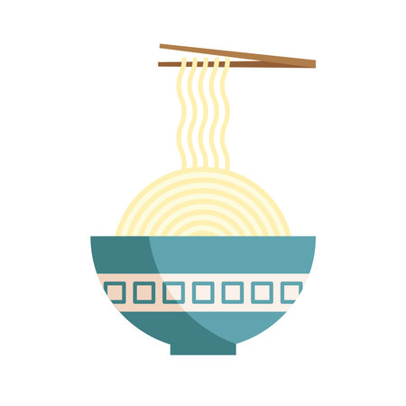 japanese spaguetis with chopsticks iconのイラスト素材