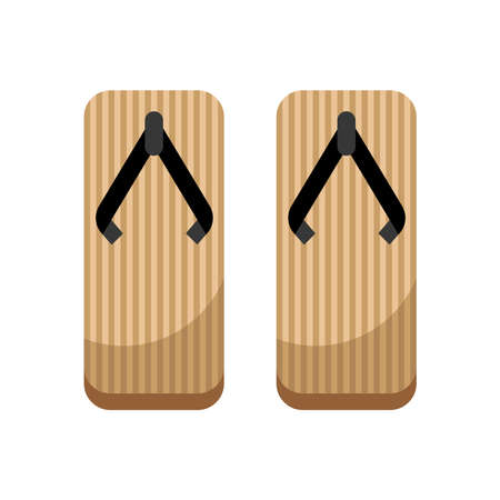 japan wooden sandals traditional iconのイラスト素材