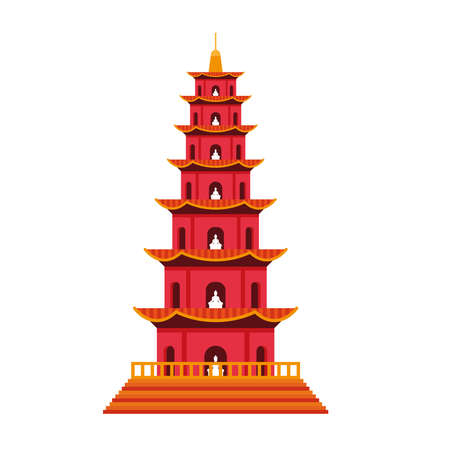 vietnam traditional castle landmark iconのイラスト素材