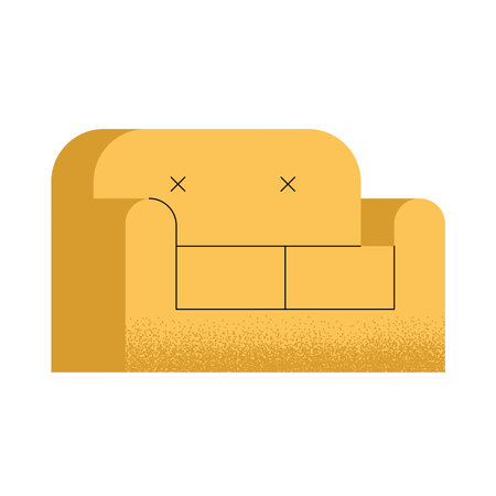 yellow sofa furniture livingroom iconのイラスト素材