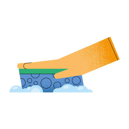 hand cleaning with sponge iconのイラスト素材