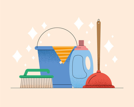 tending to household set four iconsのイラスト素材