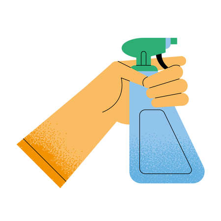 hand with spray bottle iconのイラスト素材