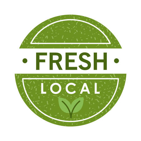fresh local seal stamp iconのイラスト素材
