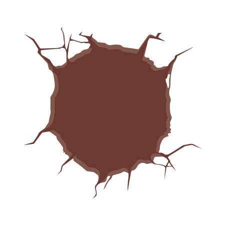 destroyed white wall or crackedのイラスト素材