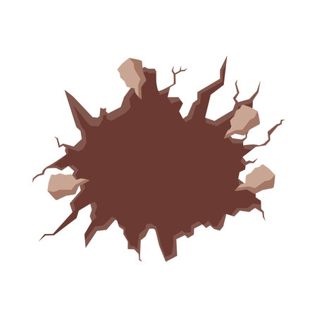 wall cracked of white color iconのイラスト素材