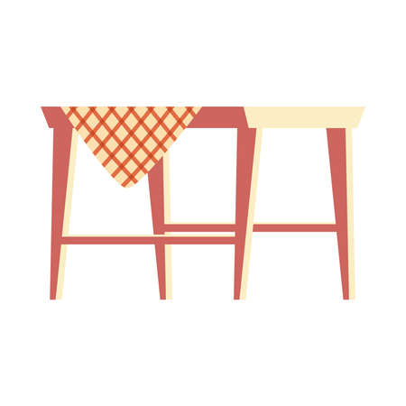 wooden picnic table isolated iconのイラスト素材