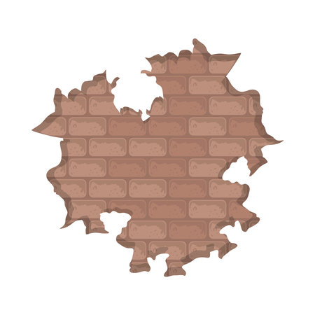 white wall destroyed or crackedのイラスト素材