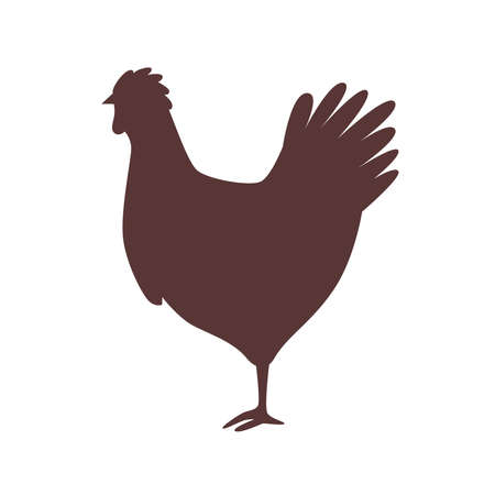 Chicken silhouette iconのイラスト素材
