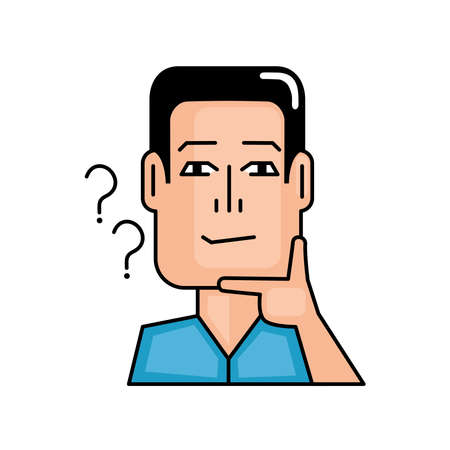 man avatar thinkingのイラスト素材