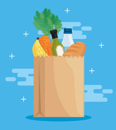 Food inside bagのイラスト素材