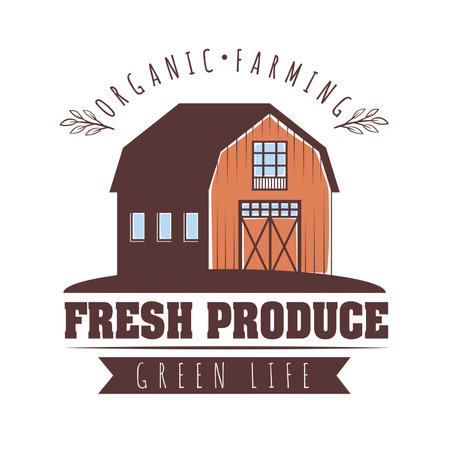 Fresh produce with farmのイラスト素材