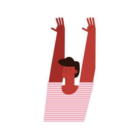 young man afro isolated iconのイラスト素材