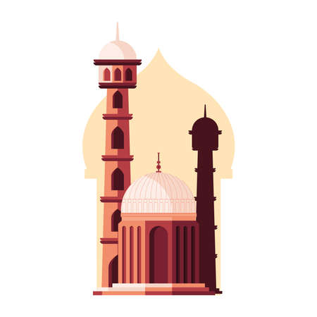 facade of muslim mosque facadeのイラスト素材