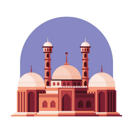 facade of sacred muslim mosqueのイラスト素材