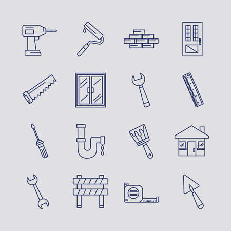 construction icon setのイラスト素材