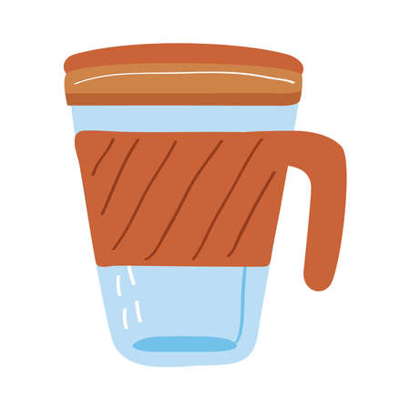 reusable mug coffee isolated iconのイラスト素材